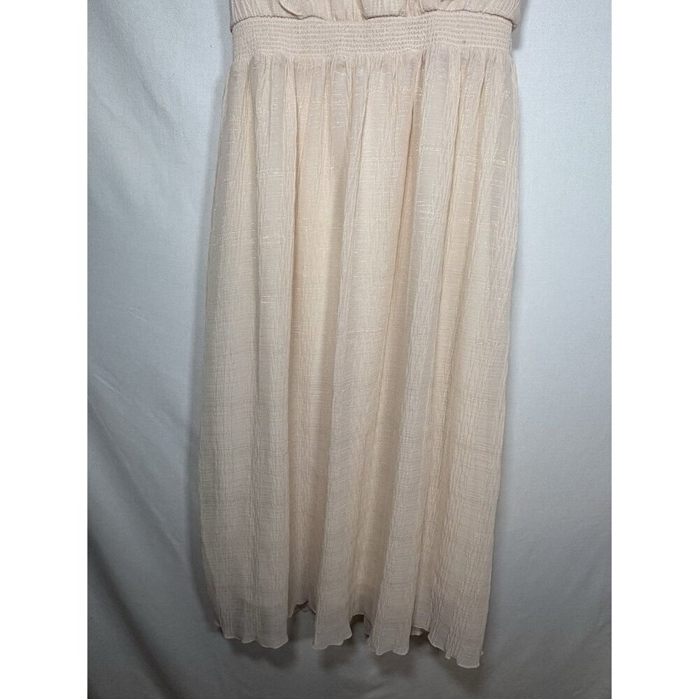 MAGNOLIA BOUTIQUE Midi Dress Ruffles‎ Ivory Cottagecore Farmhouse Size Medium - Picture 3 of 10